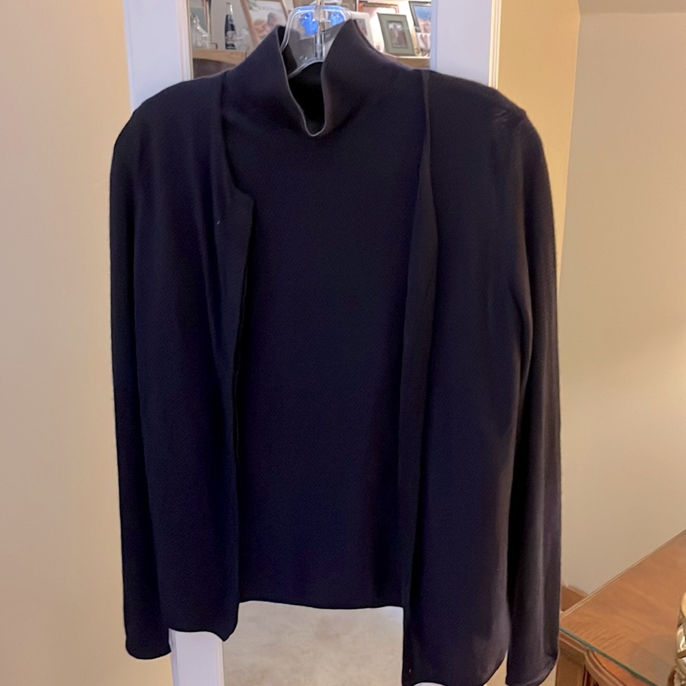 Akris purple/black cashmere sweater set size 8